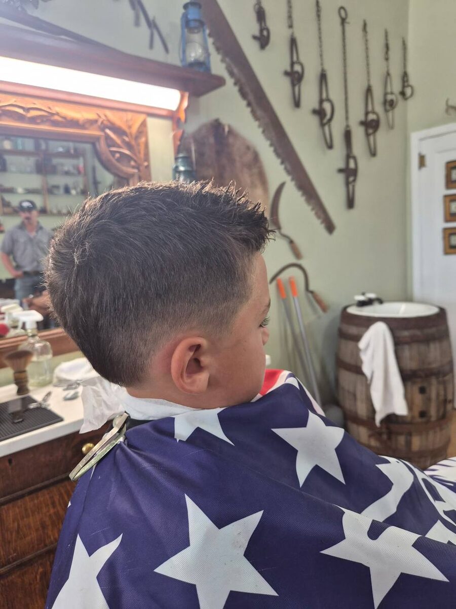 Boy with clean fade and crisp hairline